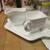 Tiara Indiana Sandwich Glass Sugar Creamer Tray Set white milk glass 1 thumbnail