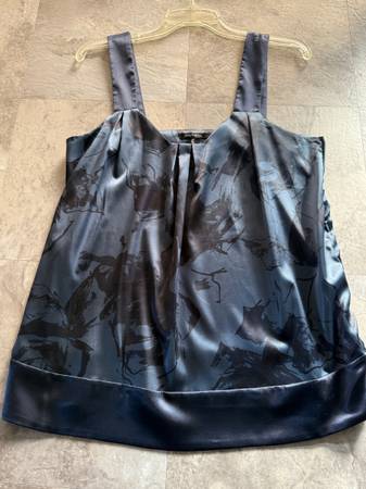 Daisy  Fuentes Women Sleeveless Top - Navy With Subtle Print - Medium 1