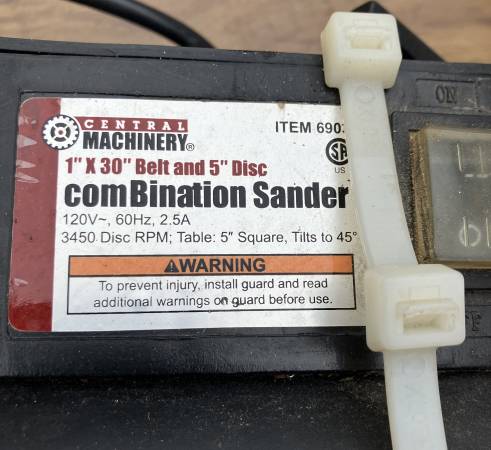 Combination Belt Sander/ Central Machinery-# 69033 - $35 (Wayland)63470643021057120
