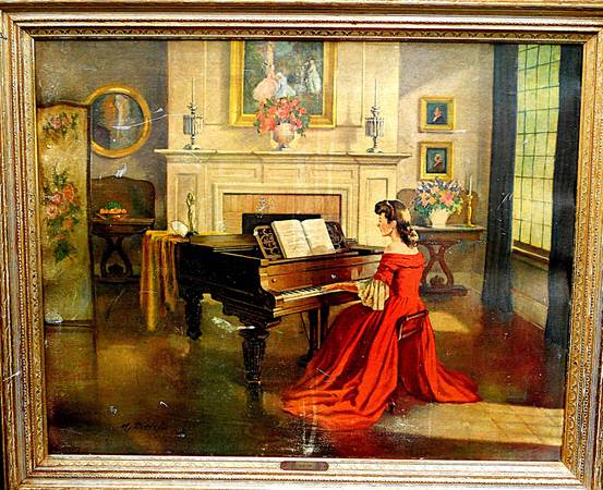 LARGE, FRAMED, PIANO PAINTINGS SOLD AT WOOLWORTH DURING THE 1940-50'S! 1