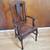 Vintage Walnut Queen Ann Back Accent Arm Chair with Leather Seat 1 thumbnail