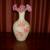 Vintage Fenton Burmese Satin Vase Hand Painted Roses Signed Uranium 8 thumbnail