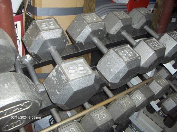 95  pound dumbbells 1