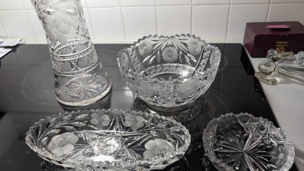 Set of matching cut glass 1