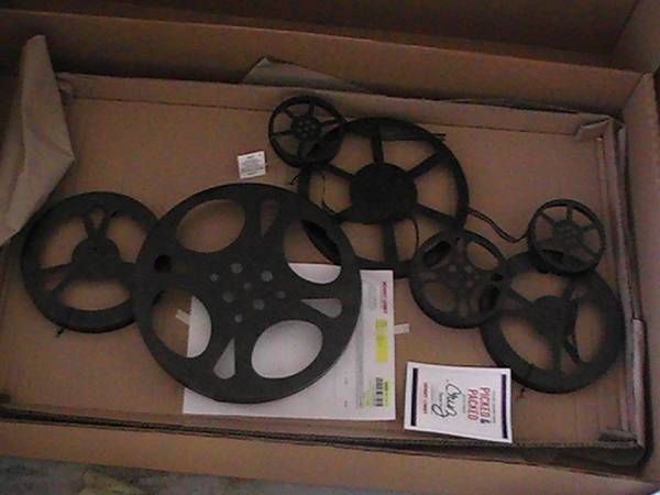 metal film reels wall decor new in box 1