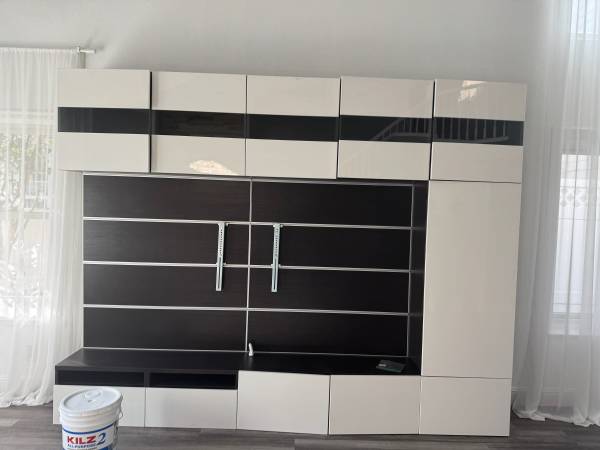 FREE Modern Entertainment Center – High Gloss, TV Mount, Storage! 1