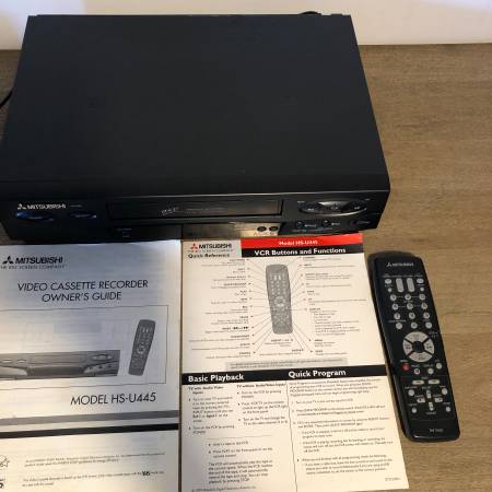 Reproductor VHS Mitsubishi VCR HS-U445 con control remoto y manuales - $10063471472143489121