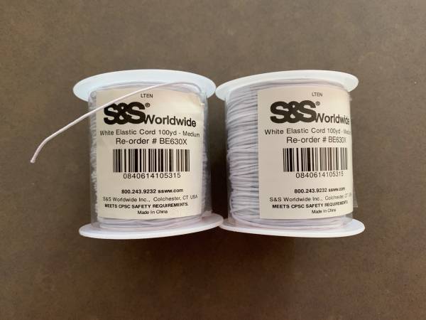 Medium white elastic cord - 100yd 1