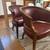 Vintage red leather wood side chairs - excellent condition 1 thumbnail