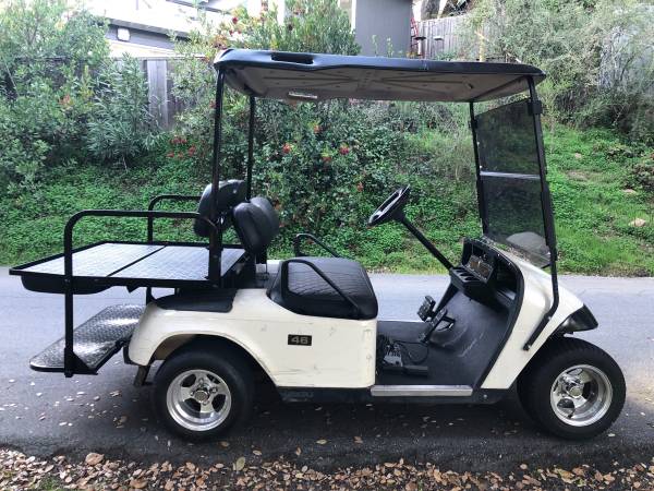 2002 White EZGO Golf Cart 1