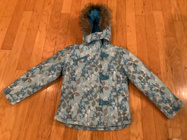 Girls Light Blue Ski Jacket - Size M (10-12) 1