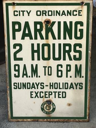Vintage porcelain parking sign Auto Club 1