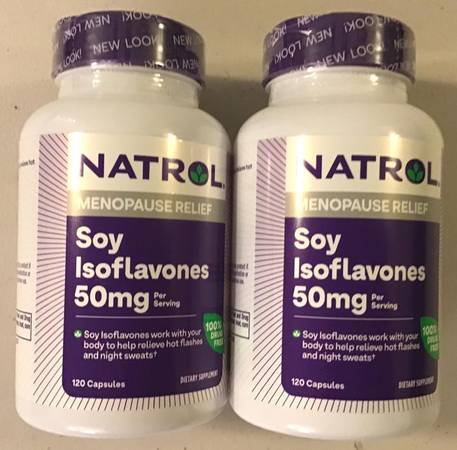 2 BOTTLES SOY ISOFLAVONES - Sealed/Menopause Relief 1
