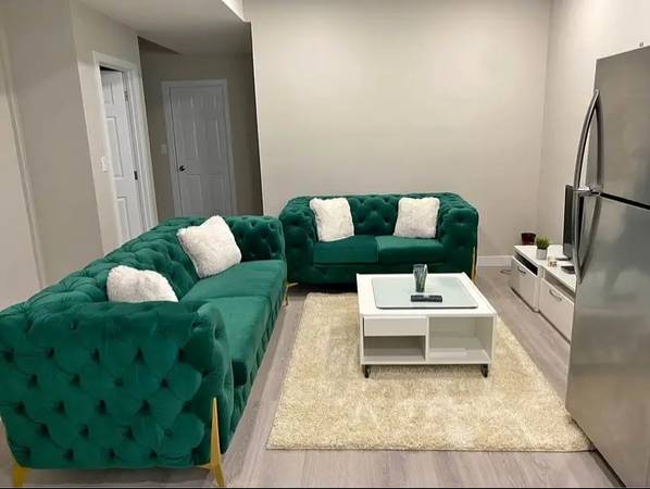 Green sofas. 1