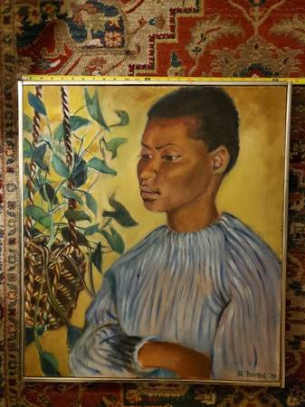 Painting Black African women by painter Ruth Becker Fortel 1