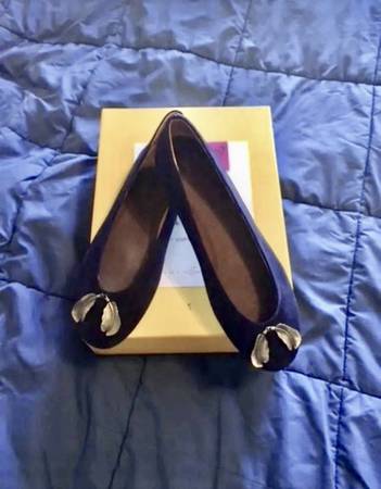 BRAND NEW $328 ANTHROPOLOGIE ! Trinket Pilcro Letterpress Suede Flats 1