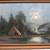 Antique Pastel Painting Native American Indian Encampment by Duke Alle 2 thumbnail