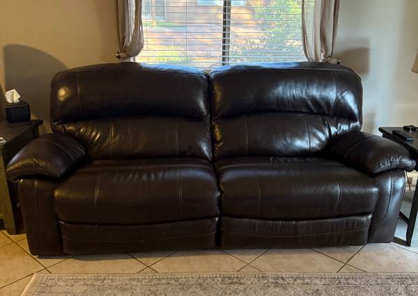 Ashley leather reclining sofa 1