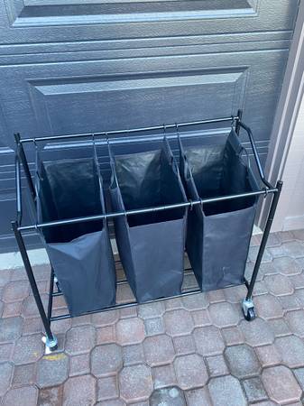 3 compartment rolling storage organizer laundry xmas or crafting, sports camping 1