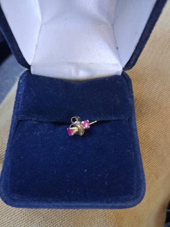 14k gold red ruby earrings 1