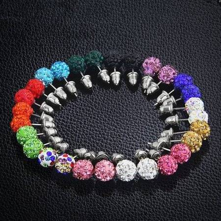 New 14 pair of Crystal Ball Earrings - All 14 Earrings for $12.00 1