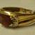 14 Kt Yellow Gold Ruby Diamonds Star & Crescent Vintage Ladies Ring 22 thumbnail