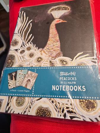 3- NOTEBOOKS PEACOCK PEACOCKS STUDIO OH NEW SEALED 1