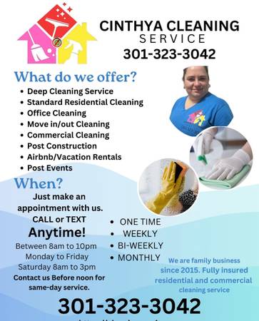 Homes that shine, clients that smile. ✨ That’s the Cinthya Cleaning Service  1