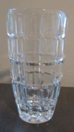 Lead Crystal Vase "Clear Cube" Design Classic Home Decor - Heavy! - $10 (Walpole)63471381181955122