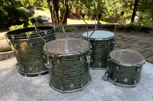 Conjunto Ludwig Keystone Mint Oyster Pearle Shell de 22" - 13" - 16" - 18" - $2.000 (Bothell)63471461624579123
