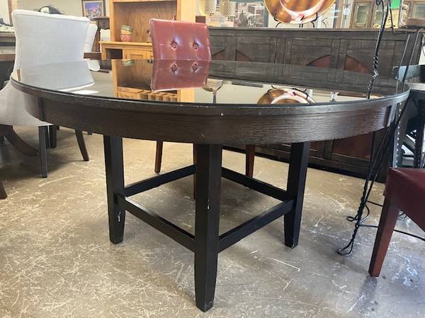 Round Glass Dining Table with Glass Protector - 54" diameter - 64407 1