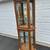 Cabinet Large Tall Lighted Oak Corner Etched Glass Display Case 2 thumbnail