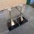 Like new 2 high end Modern Cantilever Glass Steel End Side Tables 4 thumbnail