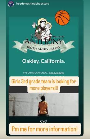 Girls Cyo LAST CHANCE SIGN UPS FOR GRILS Basketball 2nd/3rd garde 1