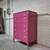 Delivery Is Available Vintage Solid Wood Johnson Pink Chest With 5 Storage Drawe 3 thumbnail