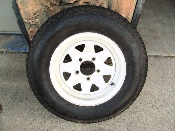 One Trailer Wheel and Tire 1