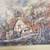 Large framed print of a cottage scene. 2 thumbnail