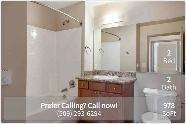 $1,735 / 2br - 978ft2 - 2 Bed/2 Bath apartment close breweries, stores and more! 1 Month free! (Wenatchee)63922933785730121