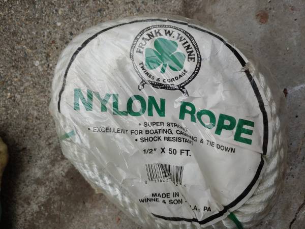 Nylon Rope  1/2" diameter x 50 feet long 1