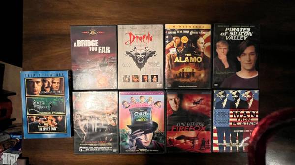 11 Movie DVDs: Jonny Depp Brad Pitt Daniel Day Lewis Clint Eastwood 1