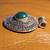 Silver Round Pendant with Green Agate Jewelry 2 thumbnail