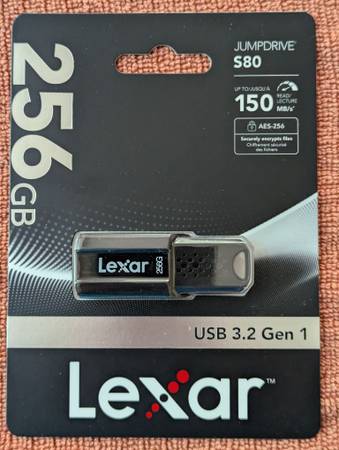 *NEW* Lexar JumpDrive S80 USB 3.2 Flash Drive, 256GB, Black 1