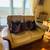Scandinavian leather sofa set with ottoman - Like New 2 thumbnail