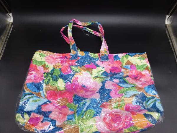 Vera Bradley City Shopper Tote Flowers Floral Superbloom Vinyl XL 15x2 1