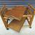 Vintage Rattan Rolling Cart with Wicker Top and Lower Shelf. 10 thumbnail