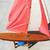 VINTAGE HANDMADE 35" x 46" POND YACHT WITH SAILS FOLK ART 2 thumbnail