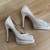 New Platform Bridal Peet toe Pump Sz 6 Ivory Silk/crystal 4"heel shoe 9 thumbnail