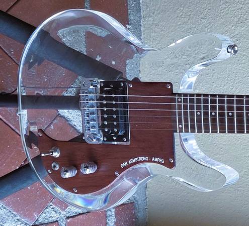 Ampeg Dan Armstrong Lucite Copy Upgrade w Gibson PU & Pots Wiring  HSC 1