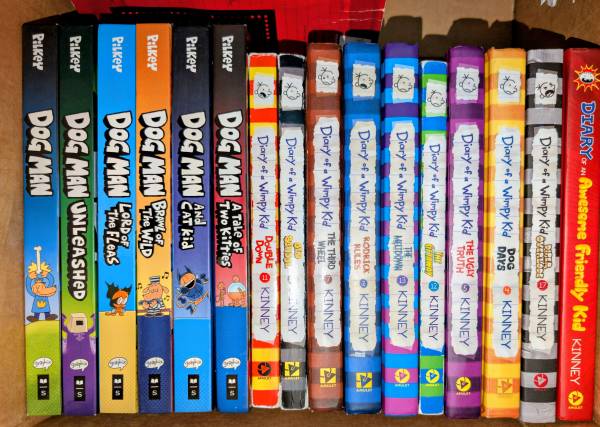 Kids books - Diary of Wimpy Kid and Dogman 1