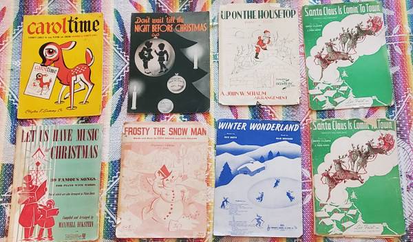 $1 ~ VINTAGE CHRISTMAS SHEET MUSIC ~ 2 books and 6 individual songs 1